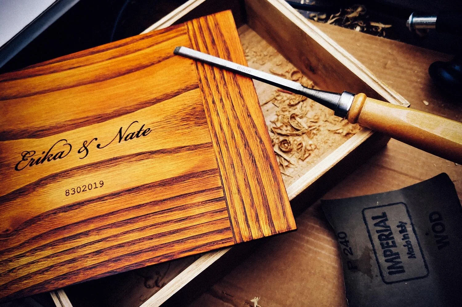 Handcrafted wedding prints wooden box by Alessandro Avenali