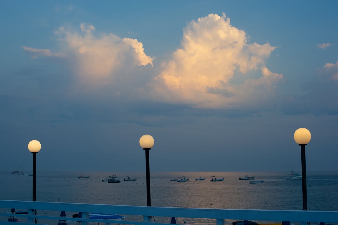 Landscape and sea sunset in Italy