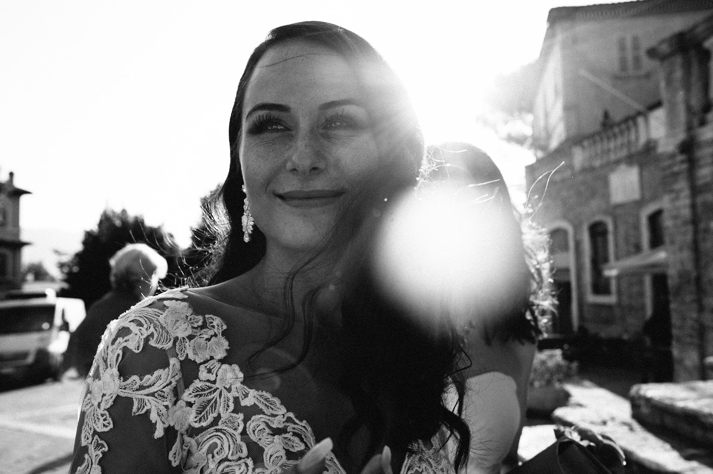 beautiful bride backlight black and white wedding photography